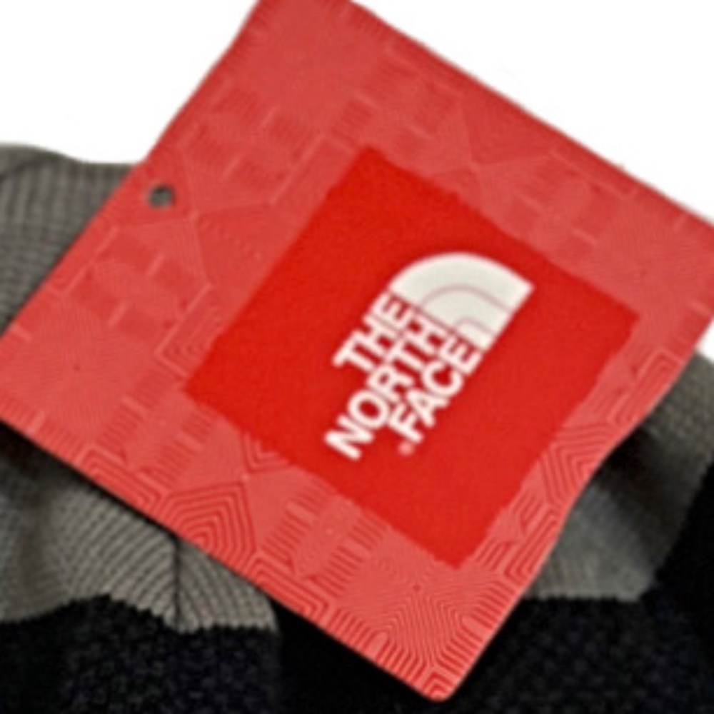 NWT TNF The North Face Black / Grey Striped Brigadier Knit Beanie, Unisex - Picture 9 of 14